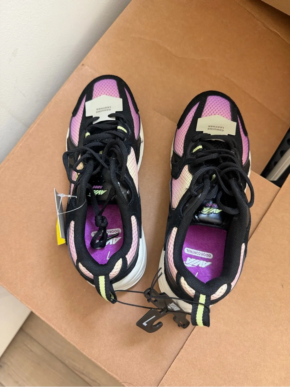 Avia Black Pink Purple Mesh Athletic Sneakers